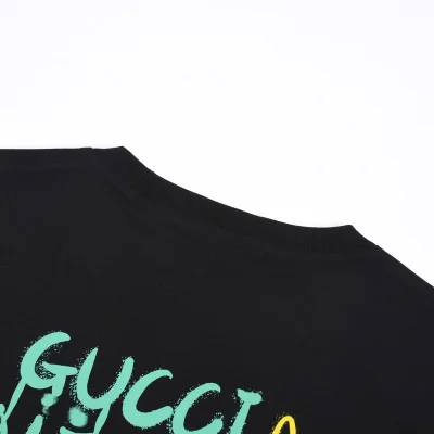 Футболка Gucci X Balenciaga Logo Painted With Paint "Black" фото № 6
