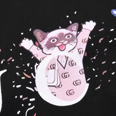 Футболка Gucci Cats "Black" фото № 4
