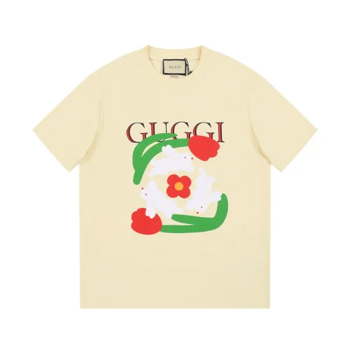 Футболка Gucci Red Tulips "Beige"