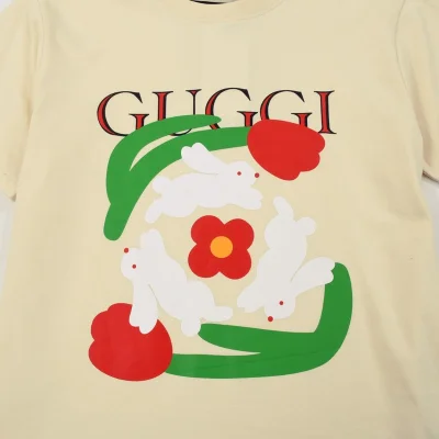 Футболка Gucci Red Tulips "Beige" фото № 2