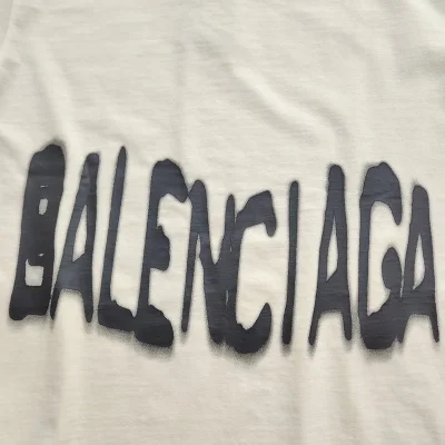 Футболка Gucci X Balenciaga Logo Paint "White" фото № 5