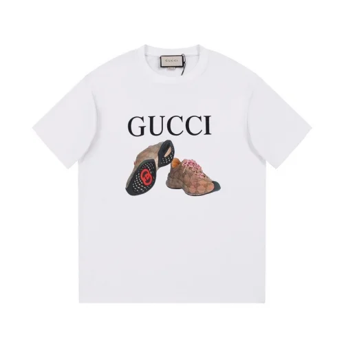 Футболка Gucci With Graphic Print Of Sneakers "White"