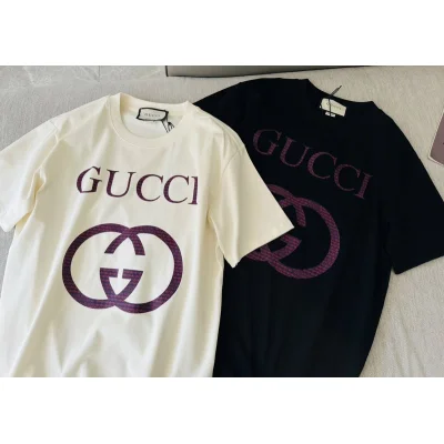 Футболка Gucci With Large Purple Brand Logo "Black" фото № 2