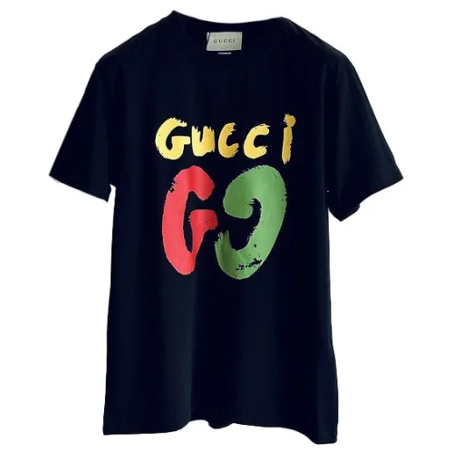 Футболка Gucci With Multi-Colored Text Logo "Black"