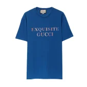 Футболка Gucci Exquisite Shining Inscription "Blue"