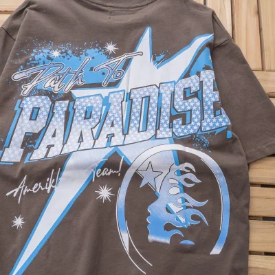 Футболка Hellstar Skull In Helmet "Brown" фото № 7