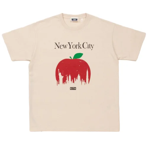 Футболка Kith Apple New York City "Cream"