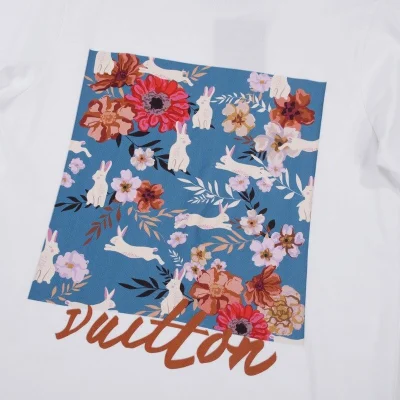 Футболка Louis Vuitton Painting - Flowers And Hares "White" фото № 8