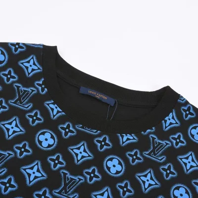 Футболка Louis Vuitton Logo Print And Patch On The Back "Black/Blue" фото № 6