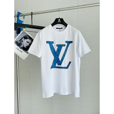 Футболка Louis Vuitton With Large Blue Print "White" фото № 2