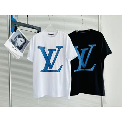 Футболка Louis Vuitton With Large Blue Print "White" фото № 3