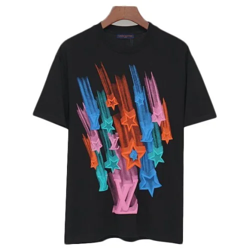 Футболки Louis Vuitton Virtual Luminous Special Effect Star Printing Pattern "Black"