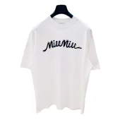 Футболка Miu Miu Frontside Contrast Miu Miu Logotype "White"