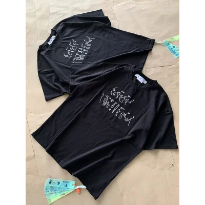 Футболка Off White Drawing on the Back "Black" фото № 8