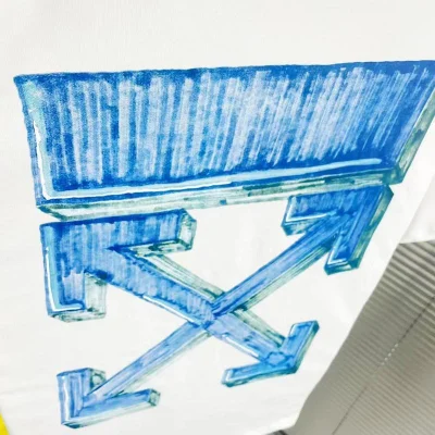 Футболка Off White Blue Volumed Logo "White" фото № 2