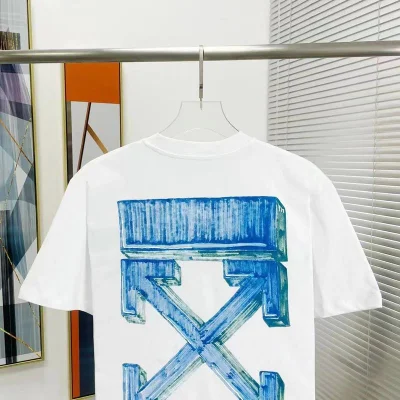 Футболка Off White Blue Volumed Logo "White" фото № 3