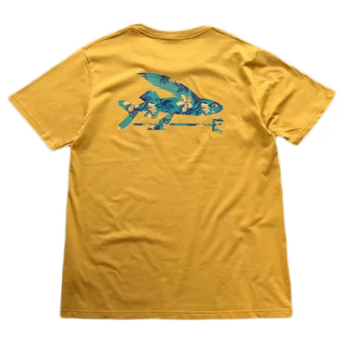 Футболка Patagonia Fish With Trident Back Print "Yellow"