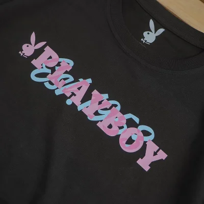 Футболка Playboy Logo And Double Inscription "Black" фото № 5
