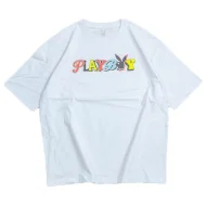 Футболка Playboy Inscription With Multicolor Letters "White"