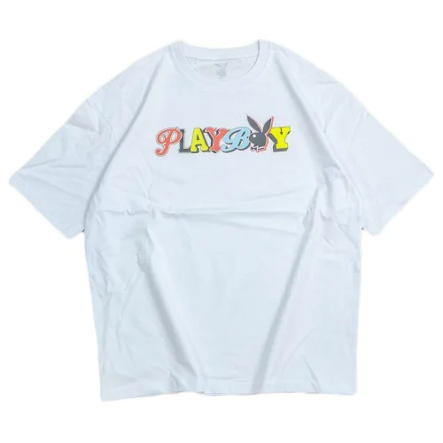 Футболка Playboy Inscription With Multicolor Letters "White"
