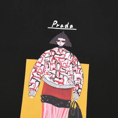 Футболка Prada Fashionista "Black" фото № 6