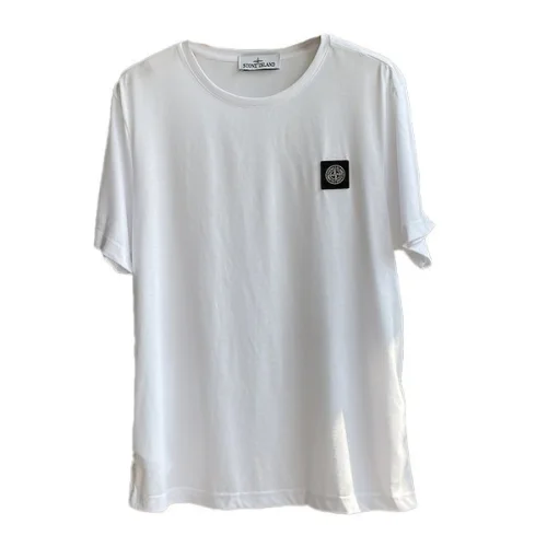 Футболка Stone Island With Black Patch "White"