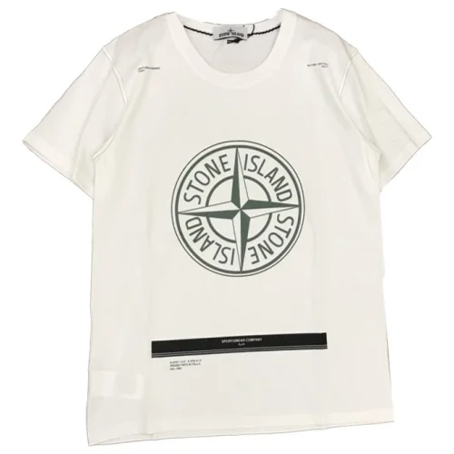 Футболка Stone Island With Compass Logo Print "White"