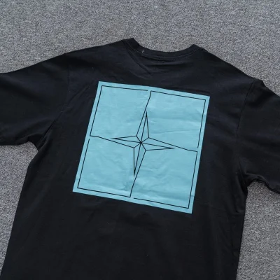 Футболка Stone Island Four Pointed Star - Print "Black" фото № 7