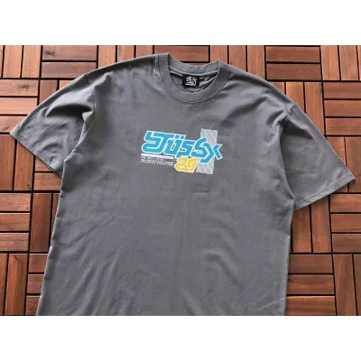 Футболка Stussy Colorful Symbols With Rectangle "Gray" фото № 2