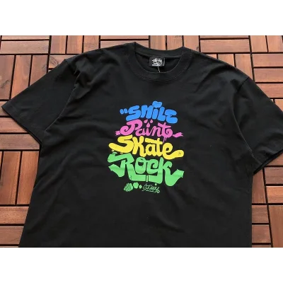 Футболка Stussy Four Colorful Front Inscription "Black" фото № 3