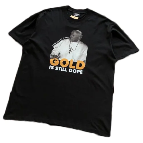 Футболка Stussy Inscription Gold Is Still Dope "Black"