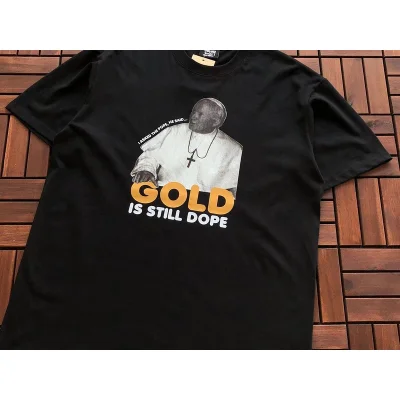 Футболка Stussy Inscription Gold Is Still Dope "Black" фото № 2