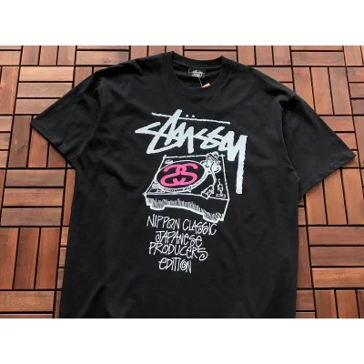 Футболка Stussy Gramophone With Colorful Letters "Black" фото № 7