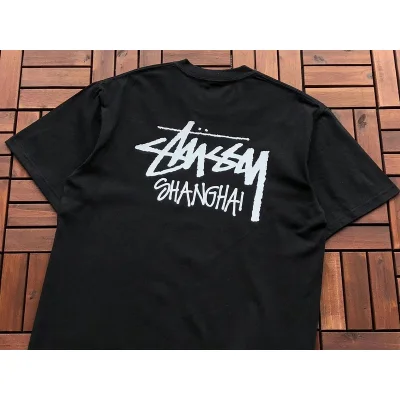 Футболка Stussy Inscription Shanghai "Black" фото № 3
