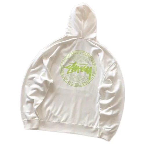 Худи Stussy Colorful Logo Inside Circle With Double Borders "White"