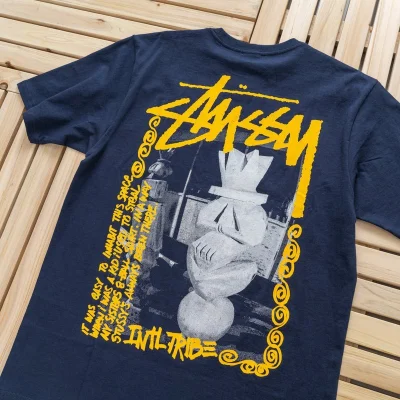Футболка Stussy With Sculpture Print On The Back "Blue" фото № 6