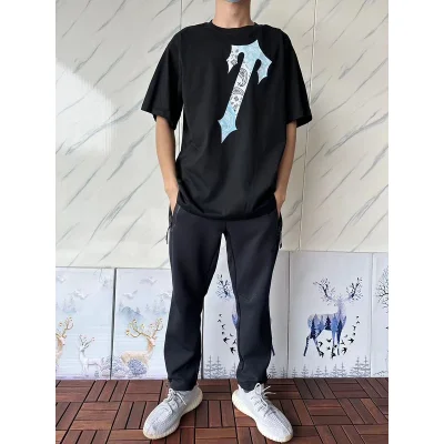 Футболка Trapstar Big Logo With Patterns Front "Black" фото № 8