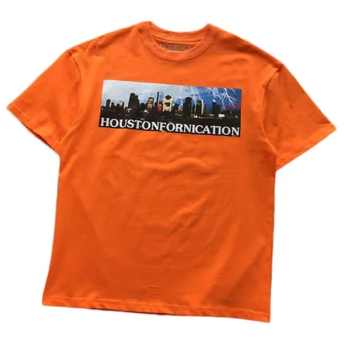 Футболка Travis Scott Astroworld Inscription Houstonfornication "Orange"