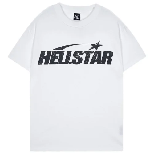 Футболка Hellstar Big Back Logo And Logo Inscription Front "White"