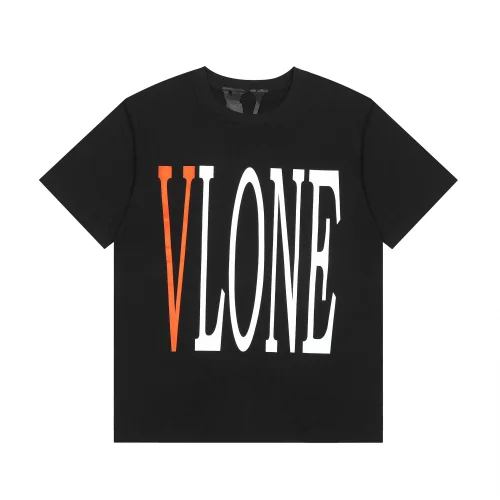 Футболка Vlone Big Frontside Orange Letter V "Black"