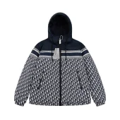 Двусторонний пуховик Christian Dior Monogram Oblique "Navy Blue"