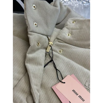 Пуховик Miu Miu Medium Weight Corduroy "Sand Beige" фото № 8