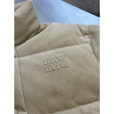 Пуховик Miu Miu Medium Weight Corduroy "Sand Beige" фото № 5