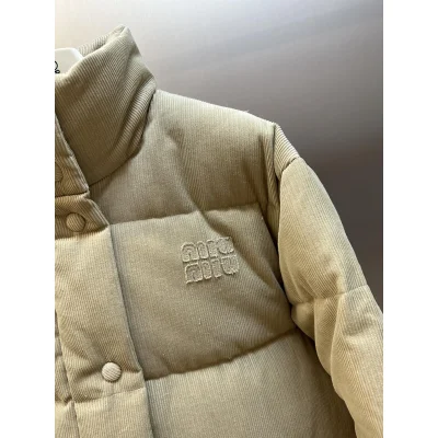 Пуховик Miu Miu Medium Weight Corduroy "Sand Beige" фото № 3