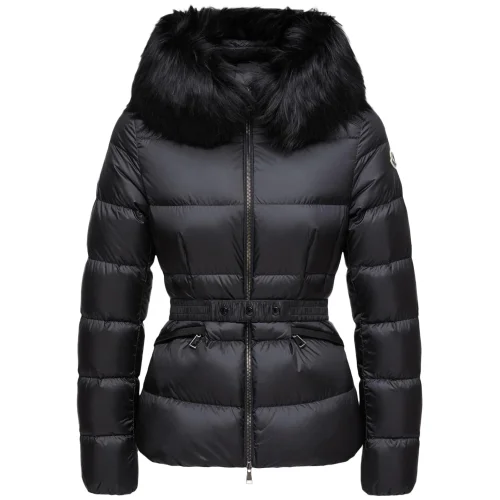 Пуховик Moncler Boed Hooded Shearling-Trimmed Short Down Jacket "All Black"