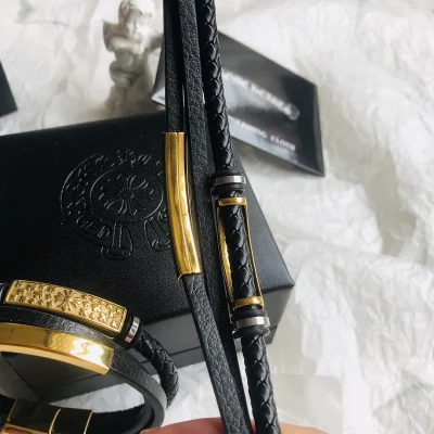 Браслет Chrome Hearts Double Layer "Black, Gold" фото № 2