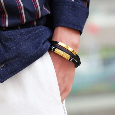 Браслет Chrome Hearts Double Layer "Black, Gold" фото № 4