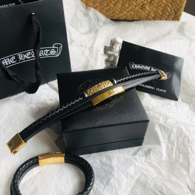 Браслет Chrome Hearts Double Layer "Black, Gold" фото № 5