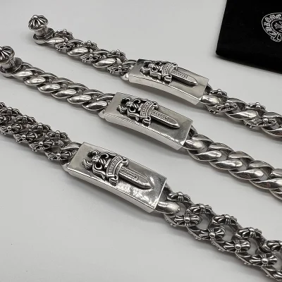 Браслет Chrome Hearts With Logo Massive - With Dagger Icon "Silver" фото № 2