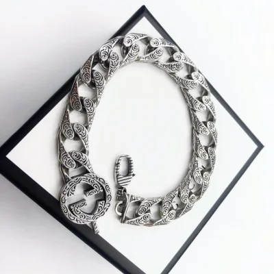 Браслет Gucci With Patterns And Logo Details "Silver" фото № 2